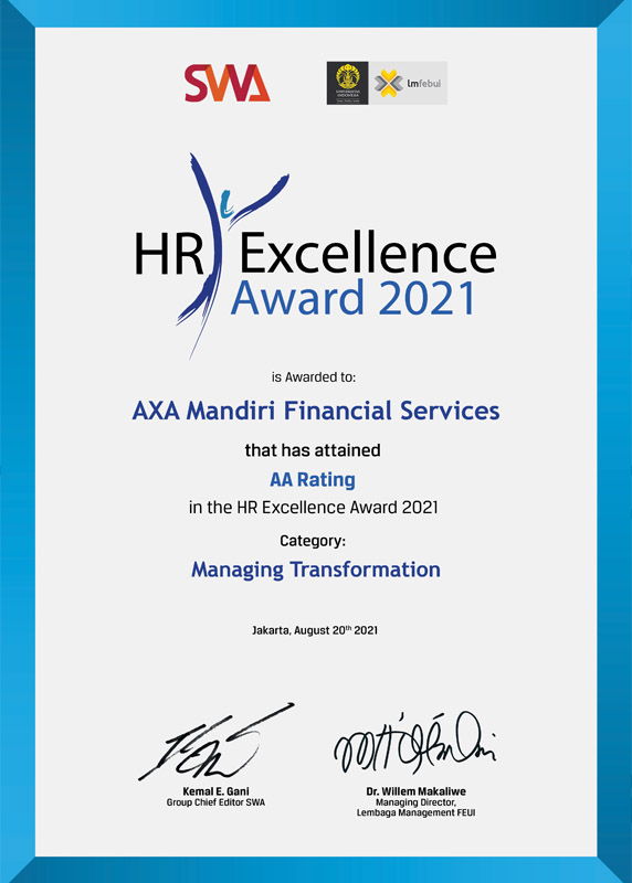 HR Excellence Award 2021 - AA Managing Transformation - Majalah SWA