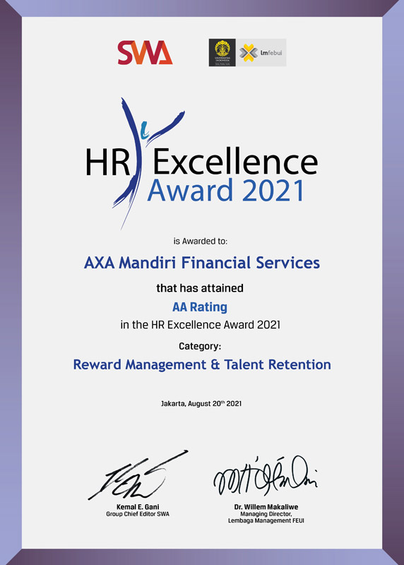 HR Excellence Award 2021 - AA Reward Management & Talent Retention - Majalah SWA