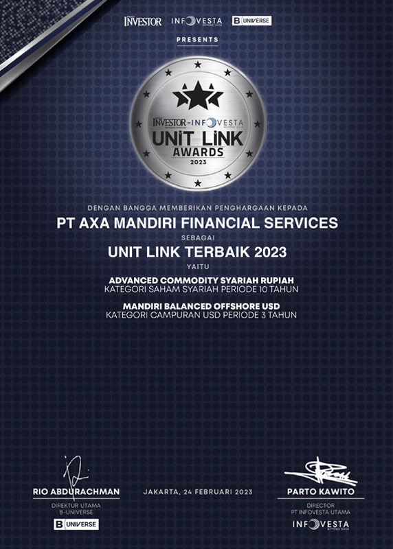 Unit Link Award 2023 - Unit Link Terbaik 2023 - Investor
