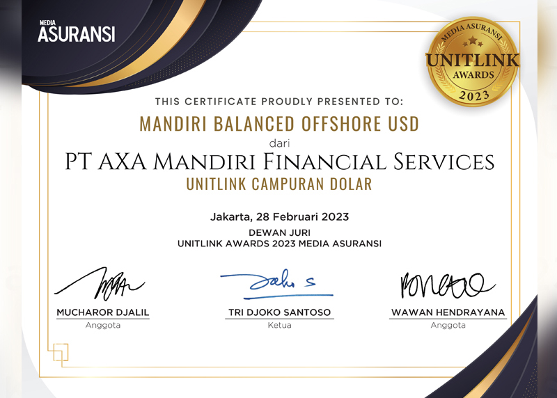 Unit Link Award 2023 - Unitlink Campuran Dolar - Media Asuransi