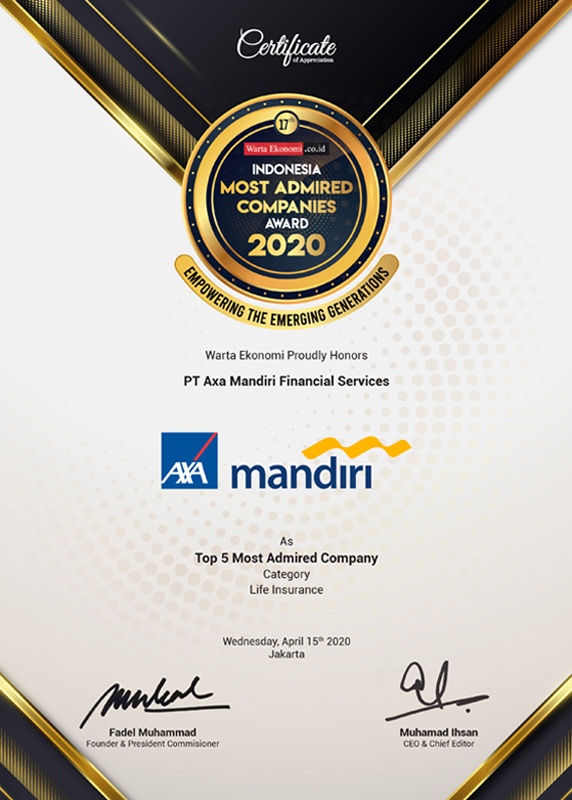 Indonesia Most Admired Company Award - Kategori Life Insurance - Warta Ekonomi