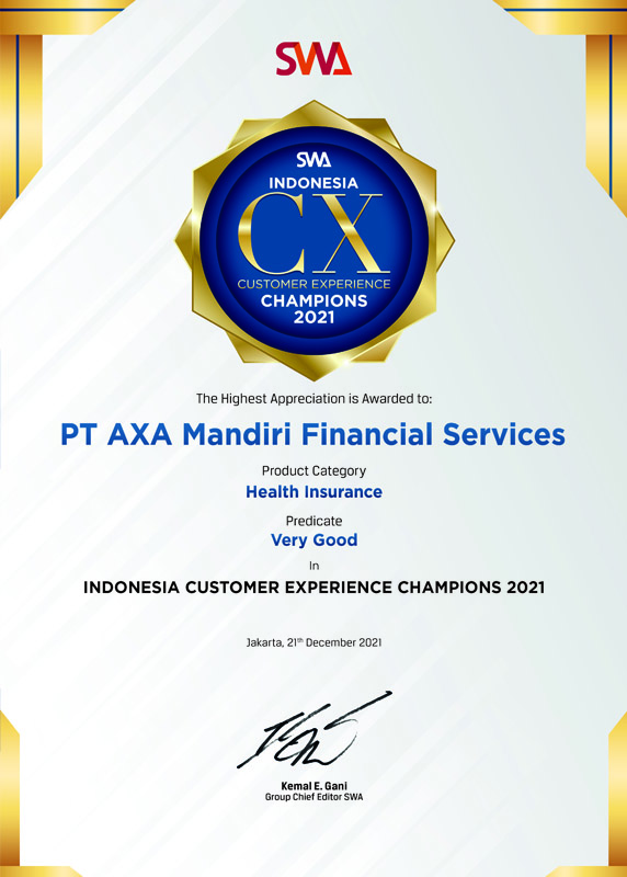 Indonesia Customer Experience Champions 2021 - Health Insurance - Majalah SWA