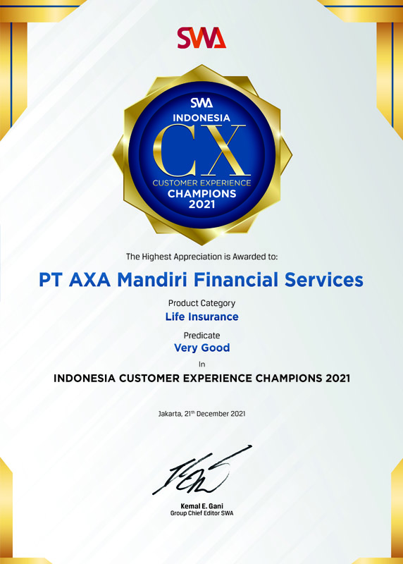 Indonesia Customer Experience Champions 2021 - Life Insurance - Majalah SWA