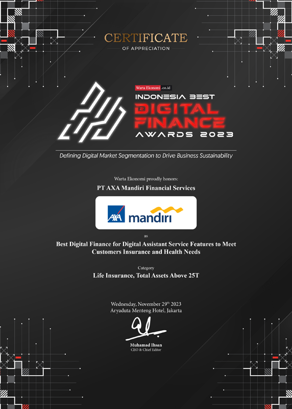 Indonesia Best Digital Finance Awards 2023 - Best Digital Finance for Digital Assistant Service Features to Meet Customers Insurance and Health Needs