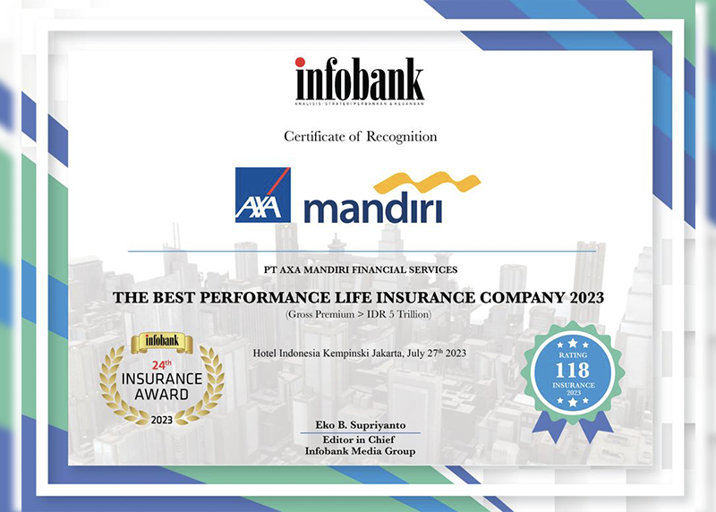 Infobank 24th Insurance Awards - The Best Performance Life Insurance Company (Premi Bruto Rp5 Trilliun)