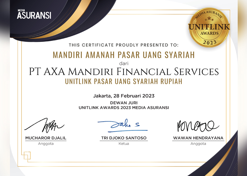Unit Link Award 2023 - Unitlink Pasar Uang Syariah Rupiah - Media Asuransi