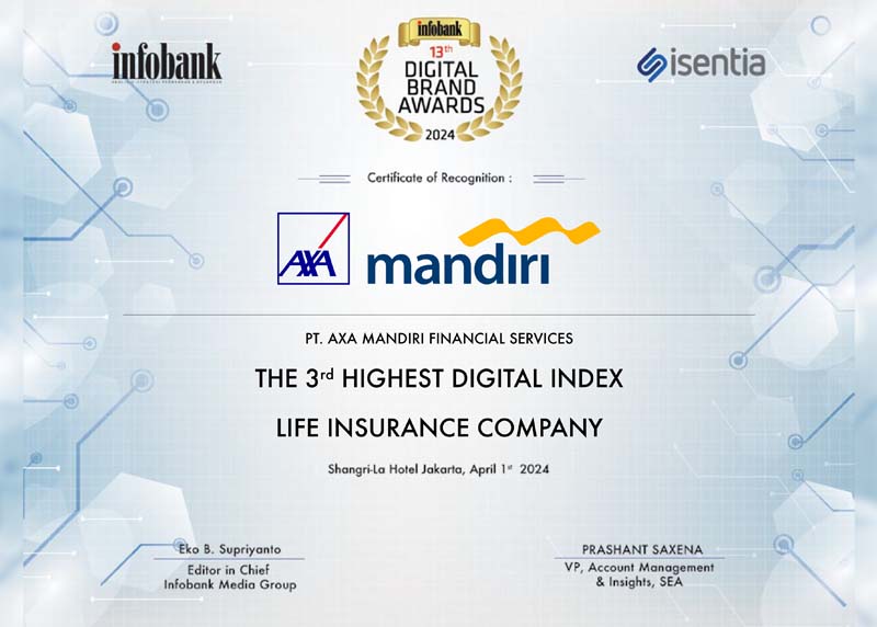 Digital Brand Awards 2024 - The 3rd Highest Digital Index Life Insurance Company